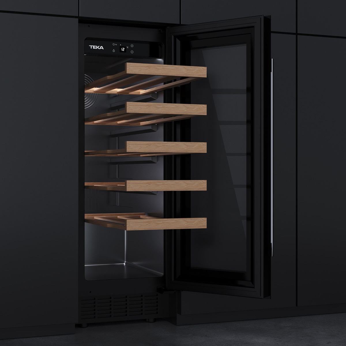 Vinoteca Teka con capacidad para 20 botellas - RVU 10020 Cristal negro-10