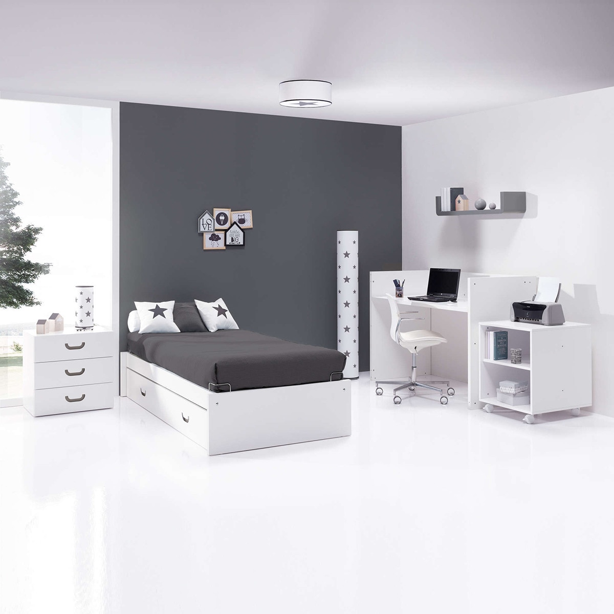 Berço Conversível com Cama Ninho Sero Joy - 70x140 cm Cinzento-escuro-5