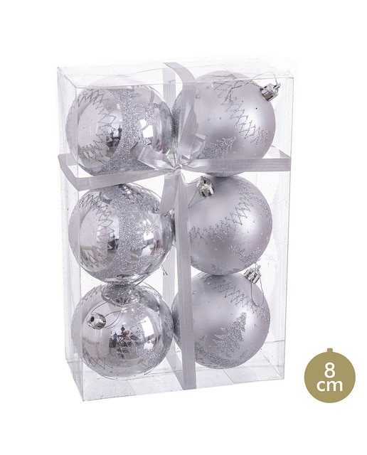 Imagen 0 de Pack 6 bolas ciervo plata