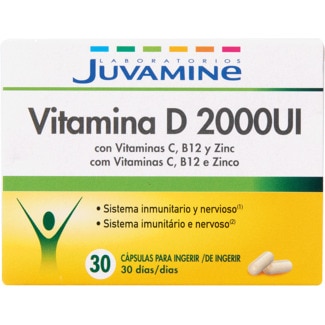 Vitamina D 2000UI embalagem 30 comprimidos - Juvamine