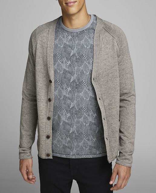 Imagen 0 de Chaqueta de punto de hombre gris con bolsillos