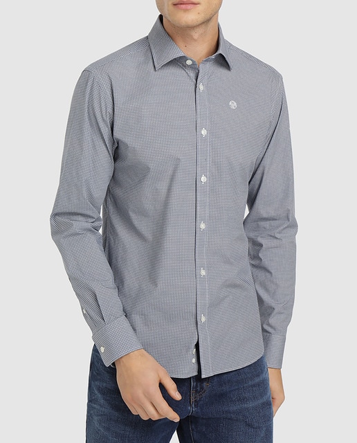 Imagen 0 de Camisa de hombre slim estampada azul