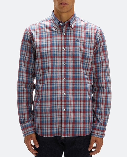 Imagen 0 de Camisa de hombre regular de cuadros multicolor