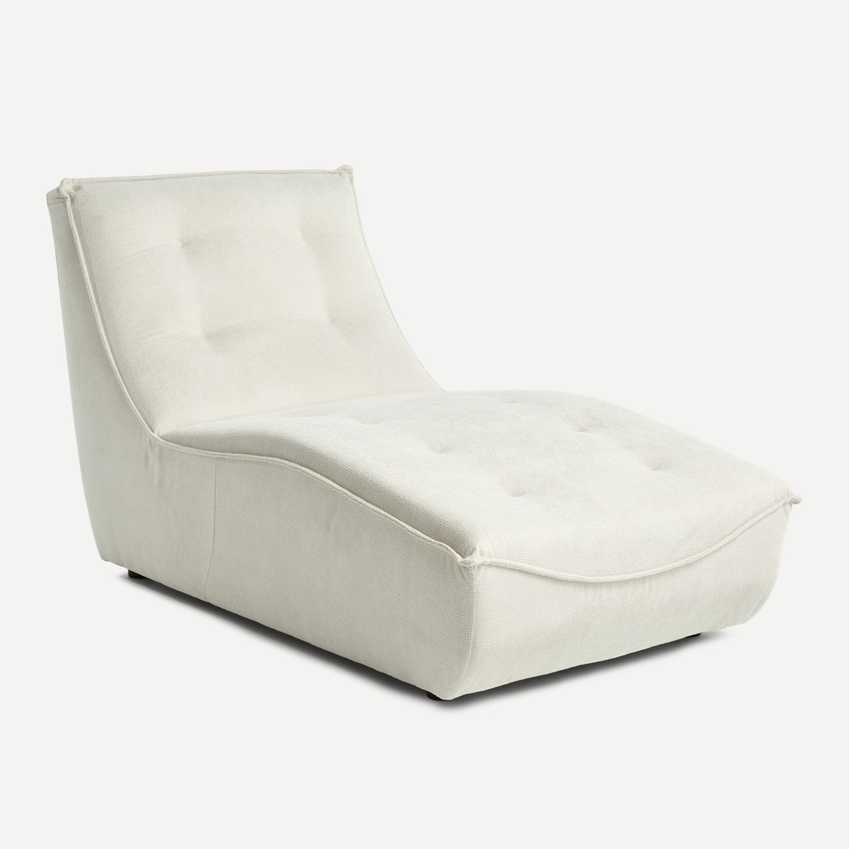 Módulo de Chaise-Longue com Tecido Poliéster para Sofá Mandy Branco-1