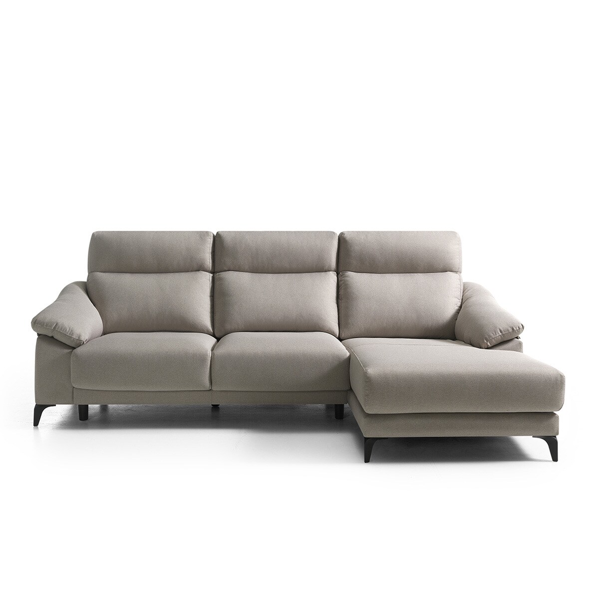 Sofá de 3 Lugares com Chaise-longue Direita Alabama Bege-1