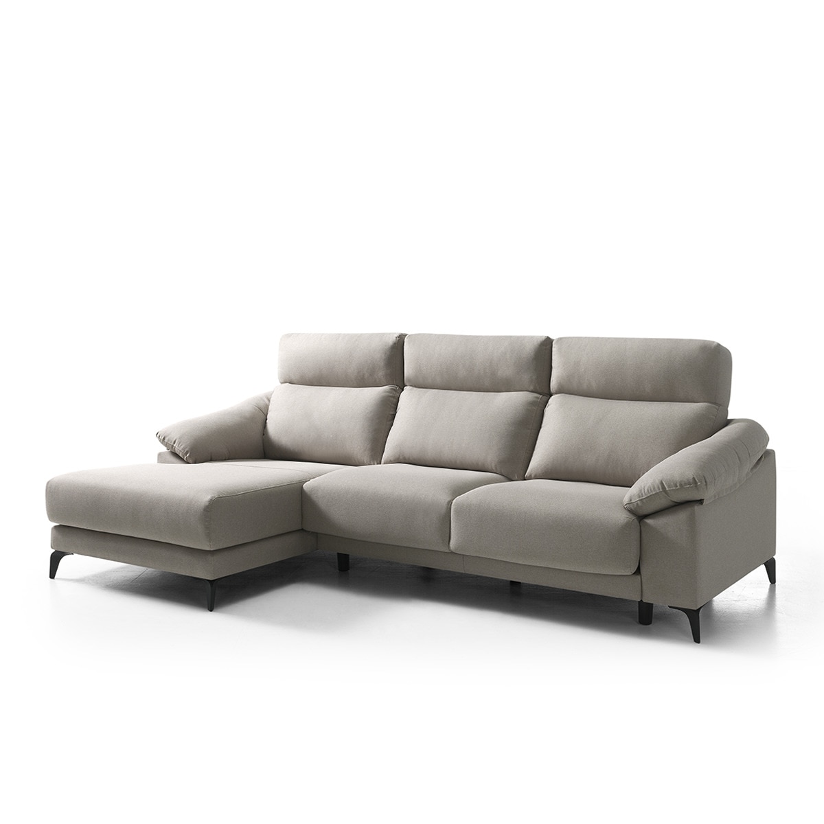 Sofá de 3 Lugares com Chaise-longue Esquerda Alabama Bege-2