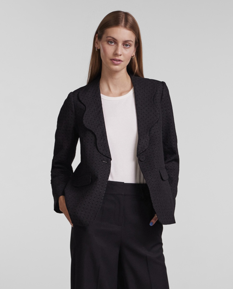 Blazer manches longues uni à boutons