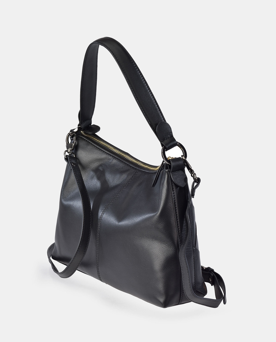Bolso de hombro estilo góndola de piel trenzada en negro · Guy Laroche