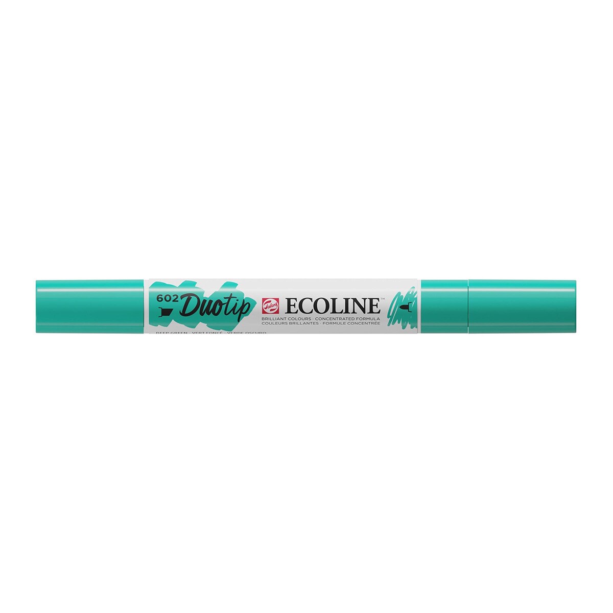 Marcador de ponta dupla verde escuro Food Pen Ecoline Talens Verde-escuro-2