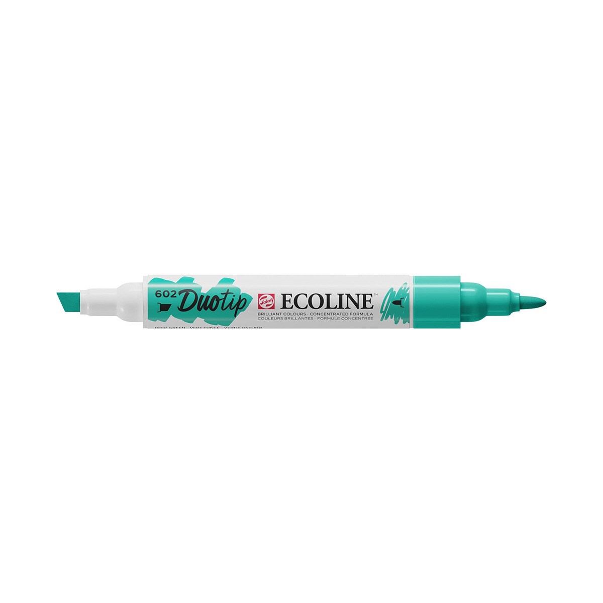 Marcador de ponta dupla verde escuro Food Pen Ecoline Talens Verde-escuro-1