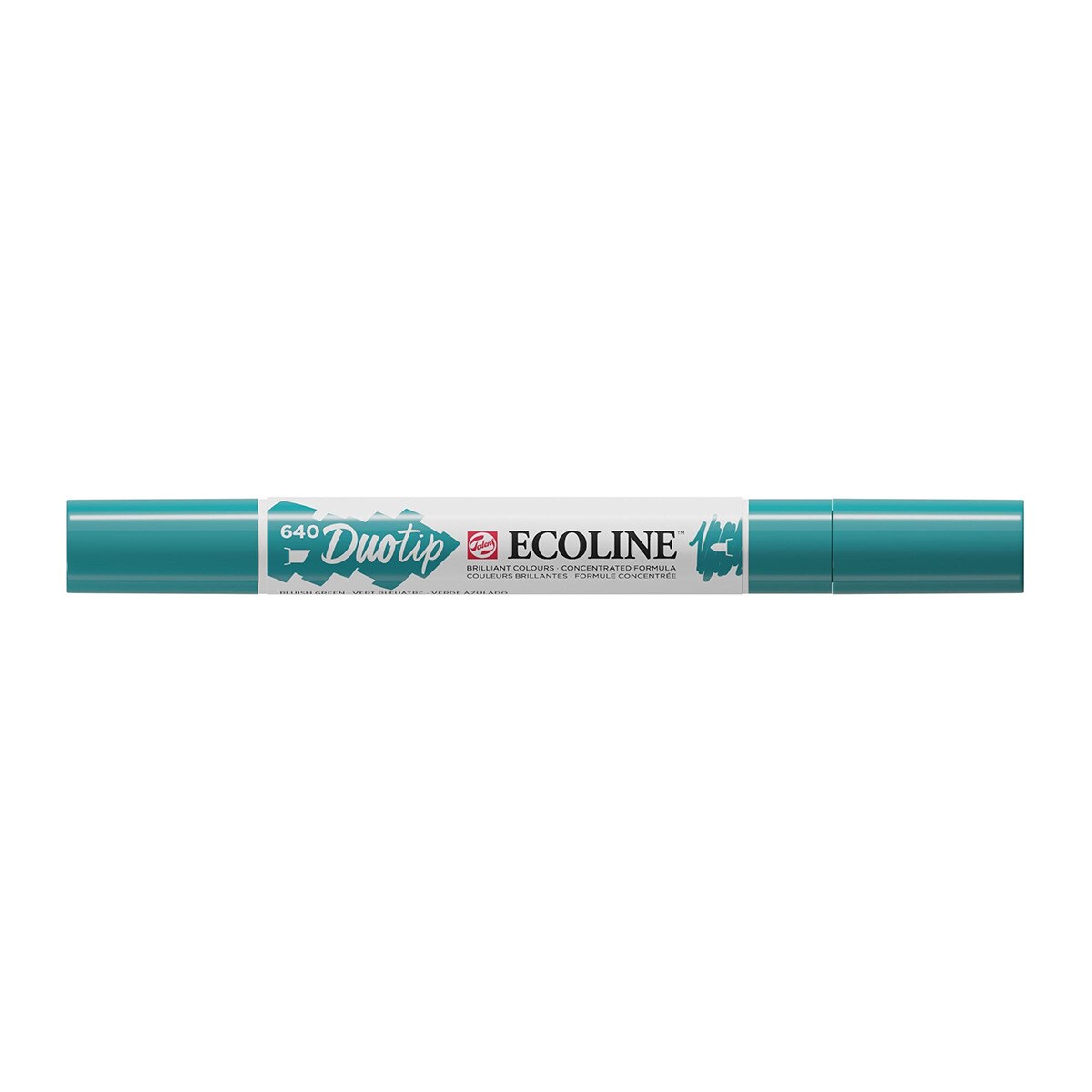Caneta de Feltro Ecoline Ponta Dupla Talens - Verde Azul Verde-azulado-2