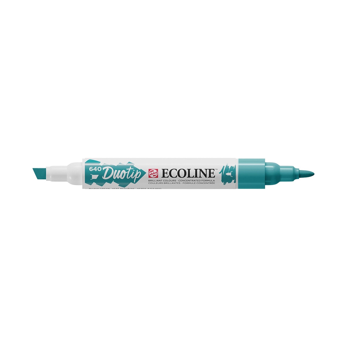 Caneta de Feltro Ecoline Ponta Dupla Talens - Verde Azul Verde-azulado-1