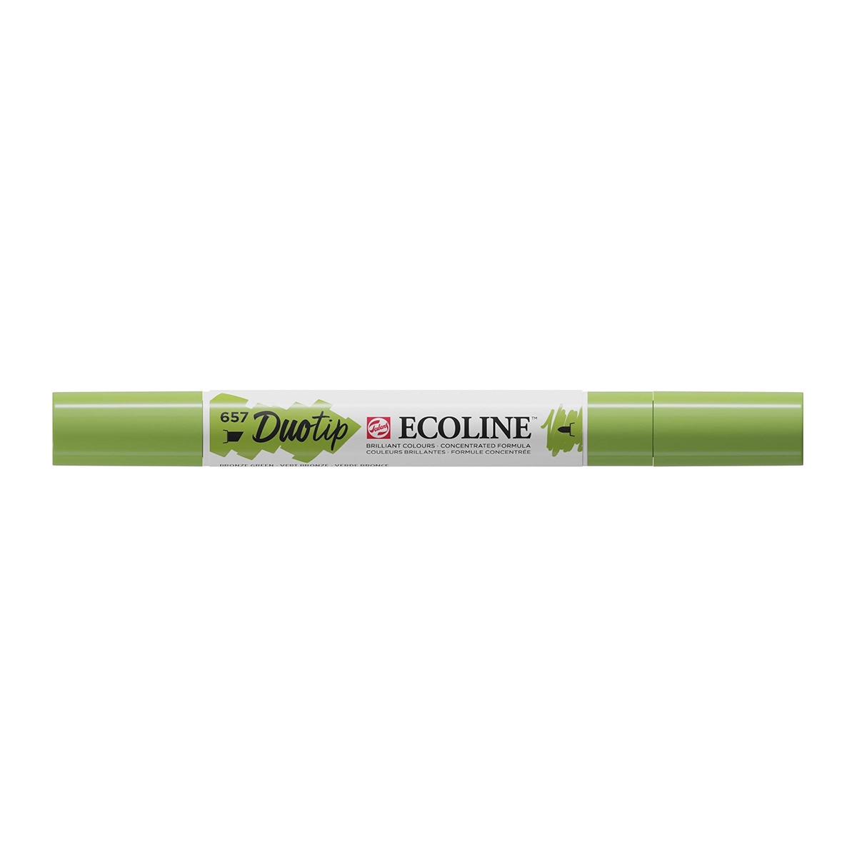 Caneta alimentar Ecoline Talens de ponta dupla verde bronze Verde Bronze-2