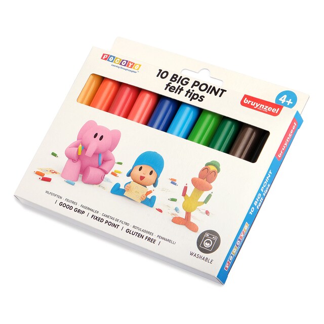 Imagen 0 de Set de diez rotuladores punta extragruesa Pocoyo Bruynzeel multicolor