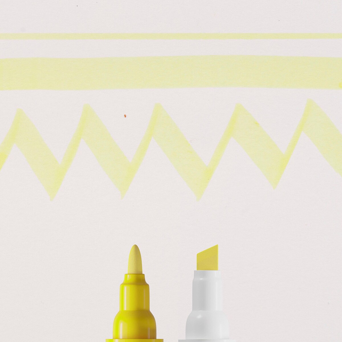 Caneta de Feltro Ponta Dupla Ecoline - Amarelo Limão Amarelo-limão-3
