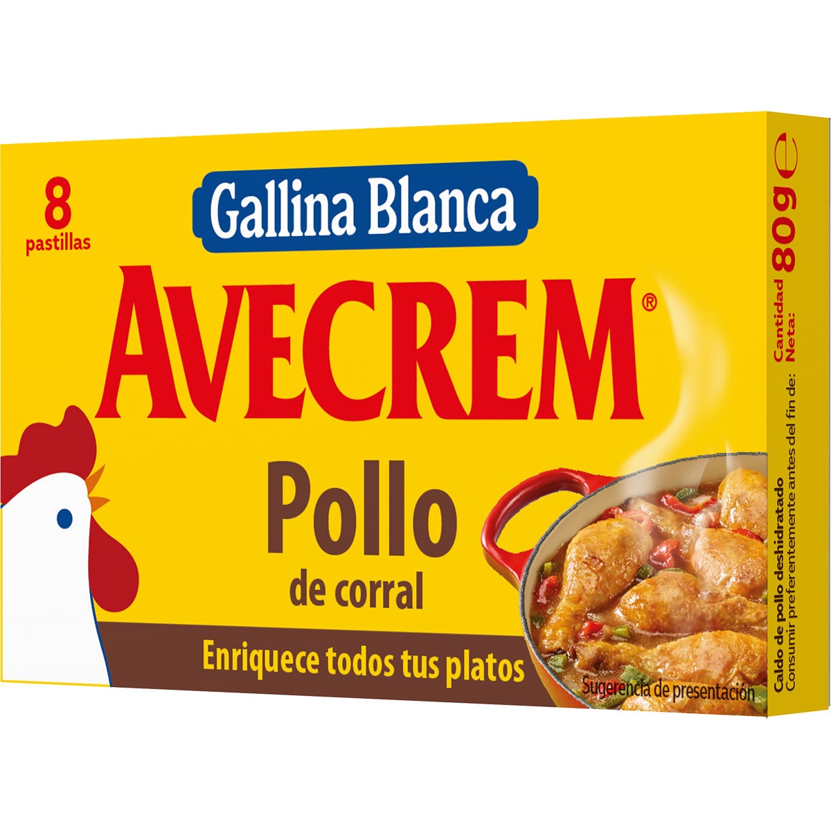 caldo de pollo sin gluten 8 pastillas estuche 80 g