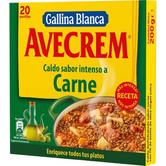 caldo de carne sabor intenso con aceite de oliva virgen extra sin gluten estuche 200 g - Gallina Blanca