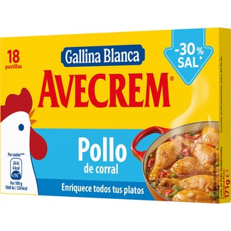 caldo de pollo -30% de sal 18 pastillas estuche 171 g - Avecrem