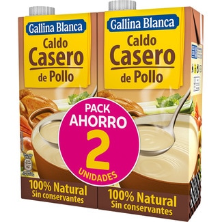 caldo de pollo casero 100% natural sin gluten pack 2 envases 1 l - Gallina Blanca