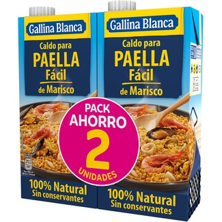 caldo para paella de marisco fácil sin gluten pack 2 envase 1 l - Gallina Blanca