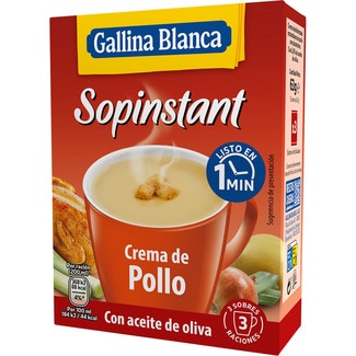 Sopinstant crema de pollo con picatostes 3 sobres estuche 63 g - Gallina Blanca