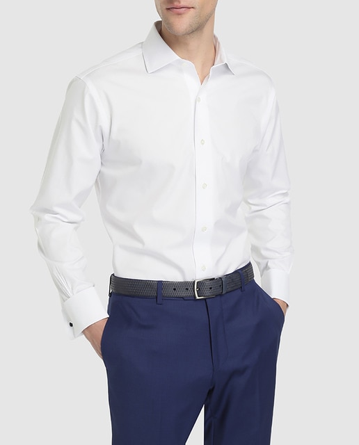 Imagen 0 de Camisa Regent de algodón pima Non Iron de hombre Brooks Brothers slim lisa blanca