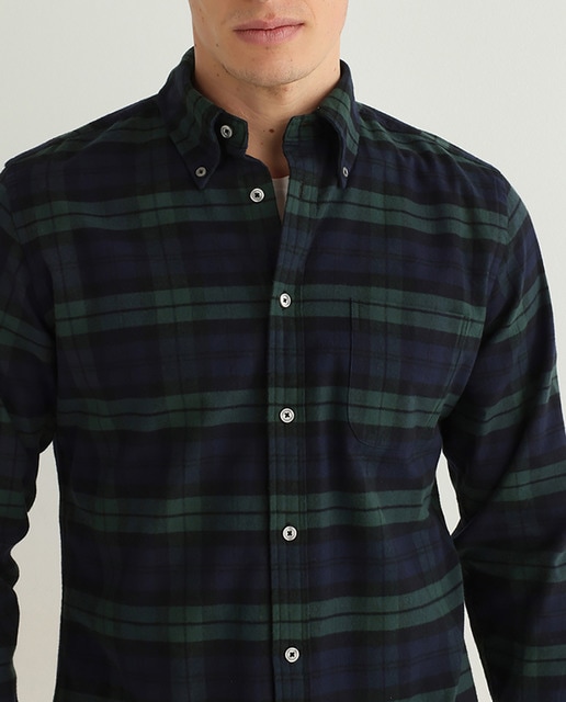 Imagen 0 de Camisa Regent Non Iron de hombre slim de cuadros verde