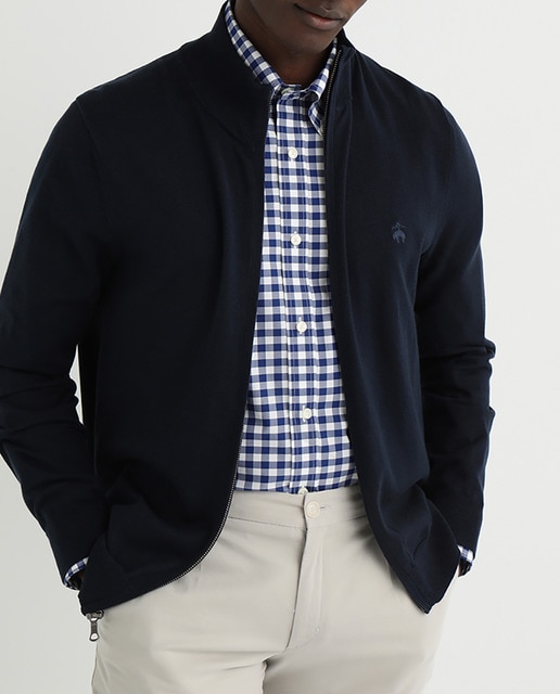 Imagen 0 de Cárdigan de hombre azul con cremallera