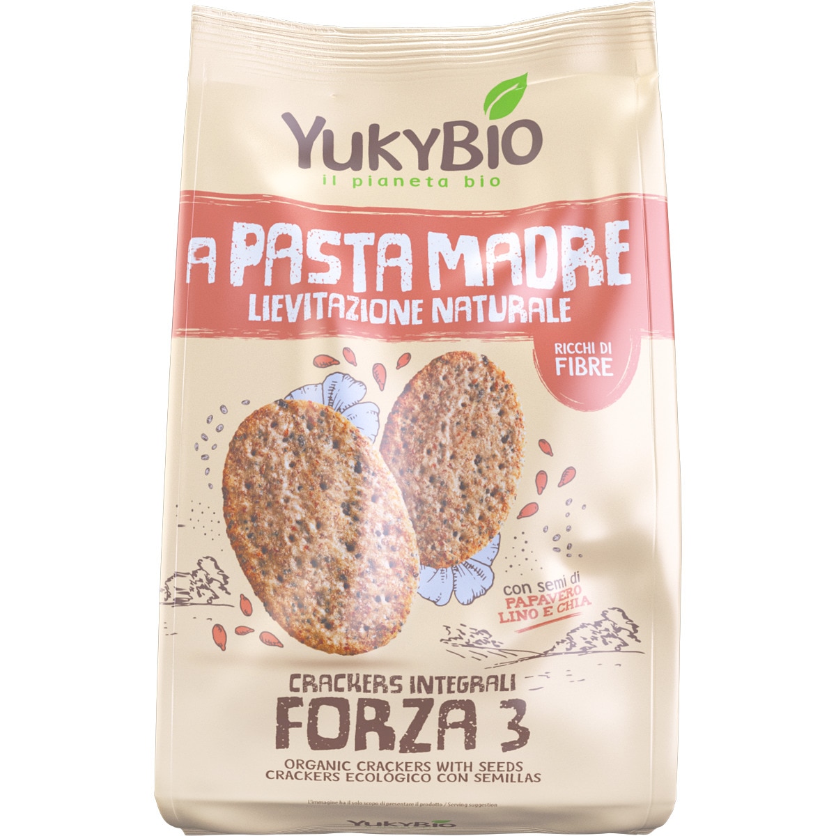 Crackers com 3 Sementes Bio embalagem 250 g