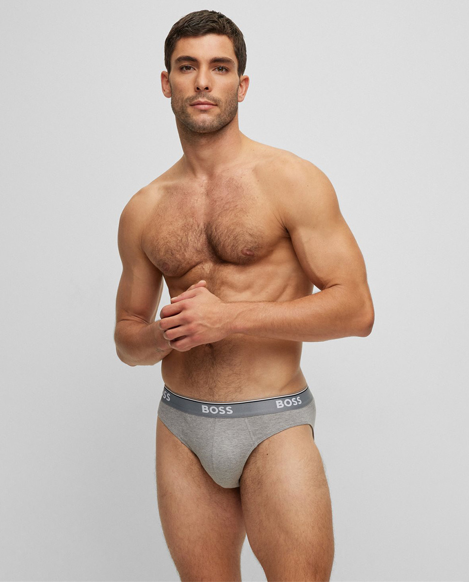 Slips Homme BOSS 3P CO/EL - Lot De 3 - 95% Coton 5% Élasthanne - Noir Taille L