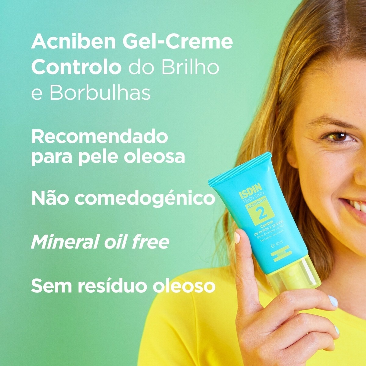 Gel Creme Controlo de Brilhos e Borbulhas Acniben 40 ml Isdin 2