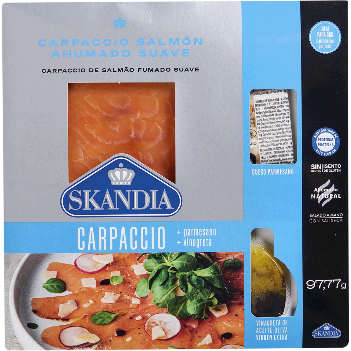 Carpaccio de Salmão Parmesão e Vinagrete unidade 90 g