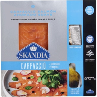 Carpaccio de Salmão Parmesão e Vinagrete unidade 90 g - Skandia