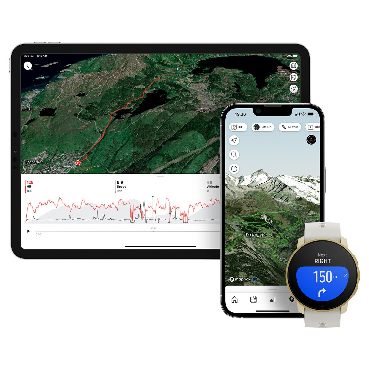 Relógio GPS 9 Peak Pro Branco / Dourado-4