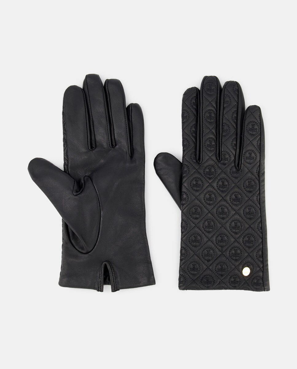 Gants matelassés avec logo brodé