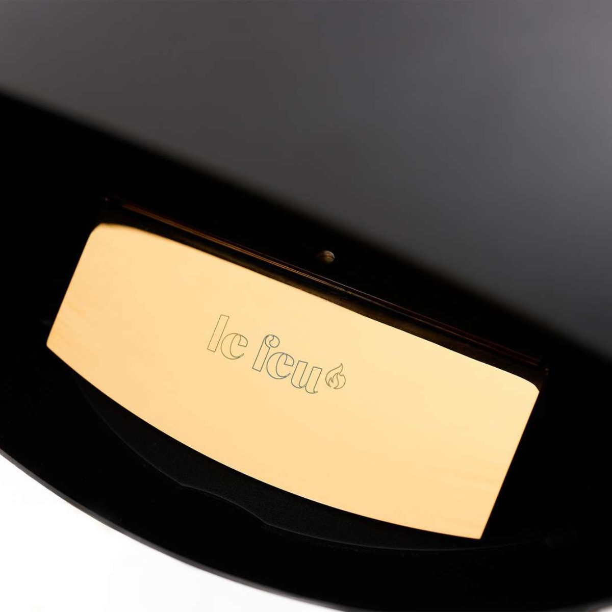 Biochimenea Bioetanol Ground Steel Low Cúpula Negra - Poste Dorado - Plato Dorado Negro / Dorado-3