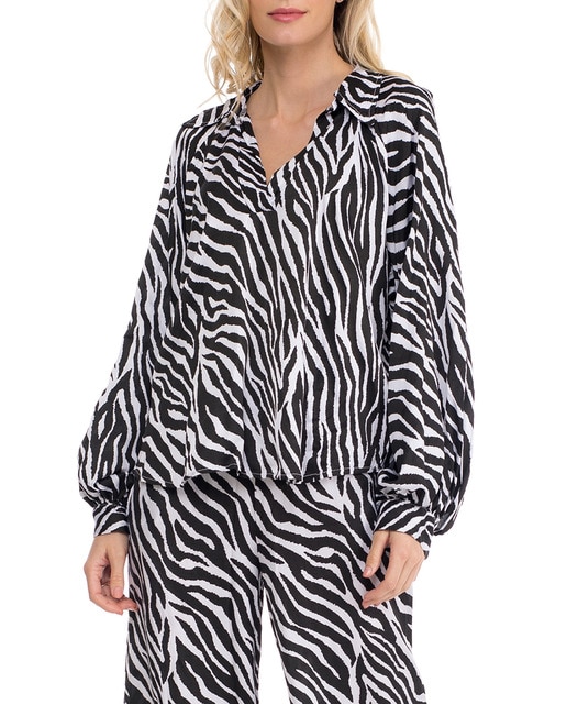 Imagen 0 de Blusa holgada con estampado de cebra