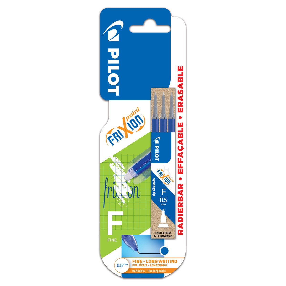 Blister com Recarga Frixion Point azul Pilot 1