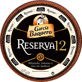 Reserva 12 queso añejo mezcla madurado elaborado con leche pasteurizada peso aproximado pieza 3 kg 9 meses de maduración - Garcia Baquero