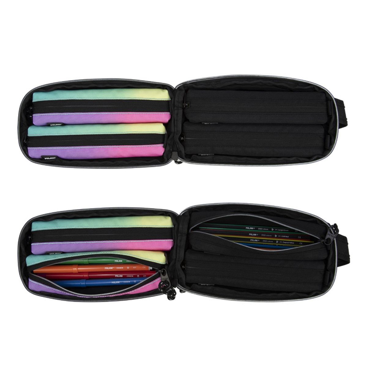 Kit 4 Estuches Con Contenido Sunset MILAN, Negro Negro-3