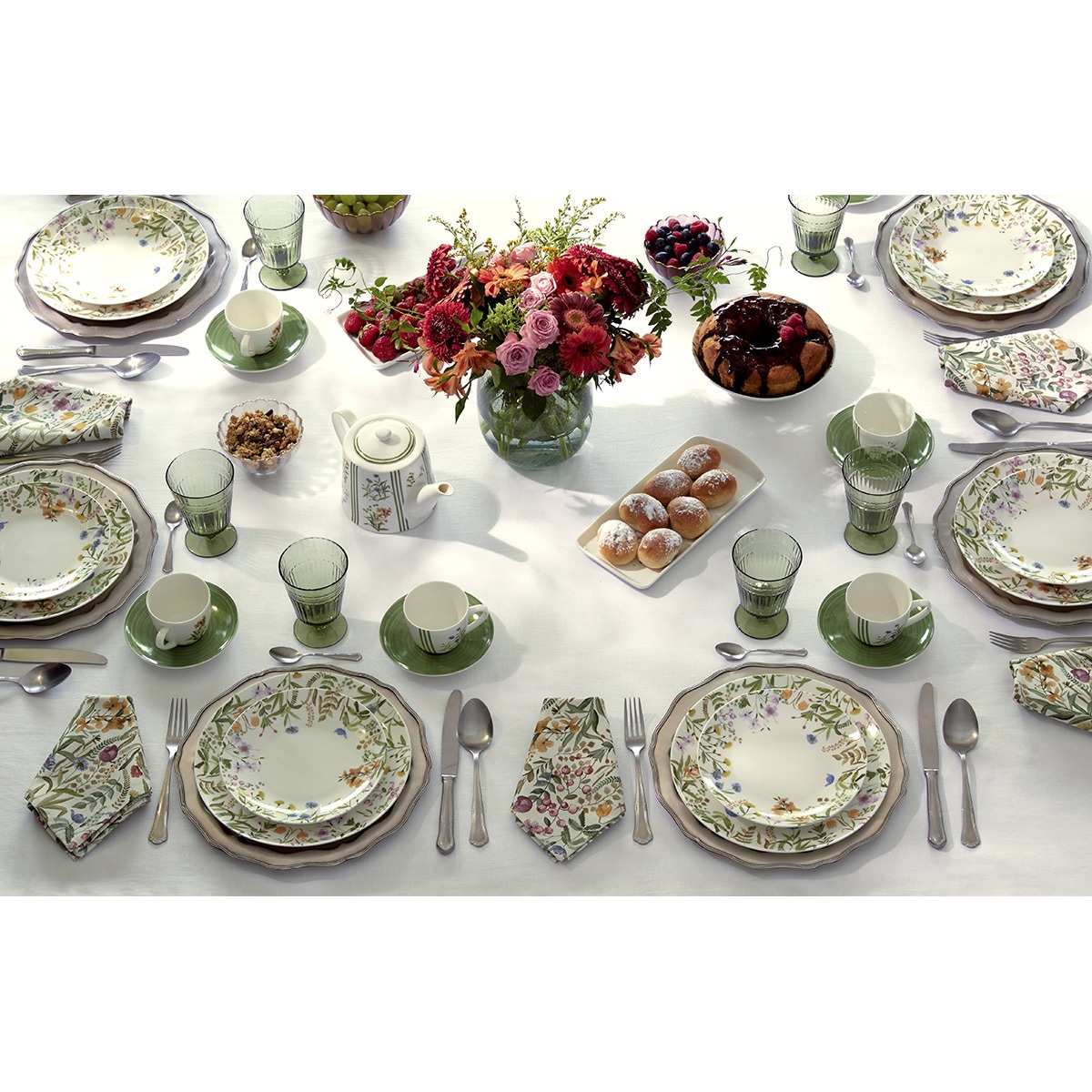 Conjunto de 2 Chávenas de Café com Prato Ledbury Verde-7