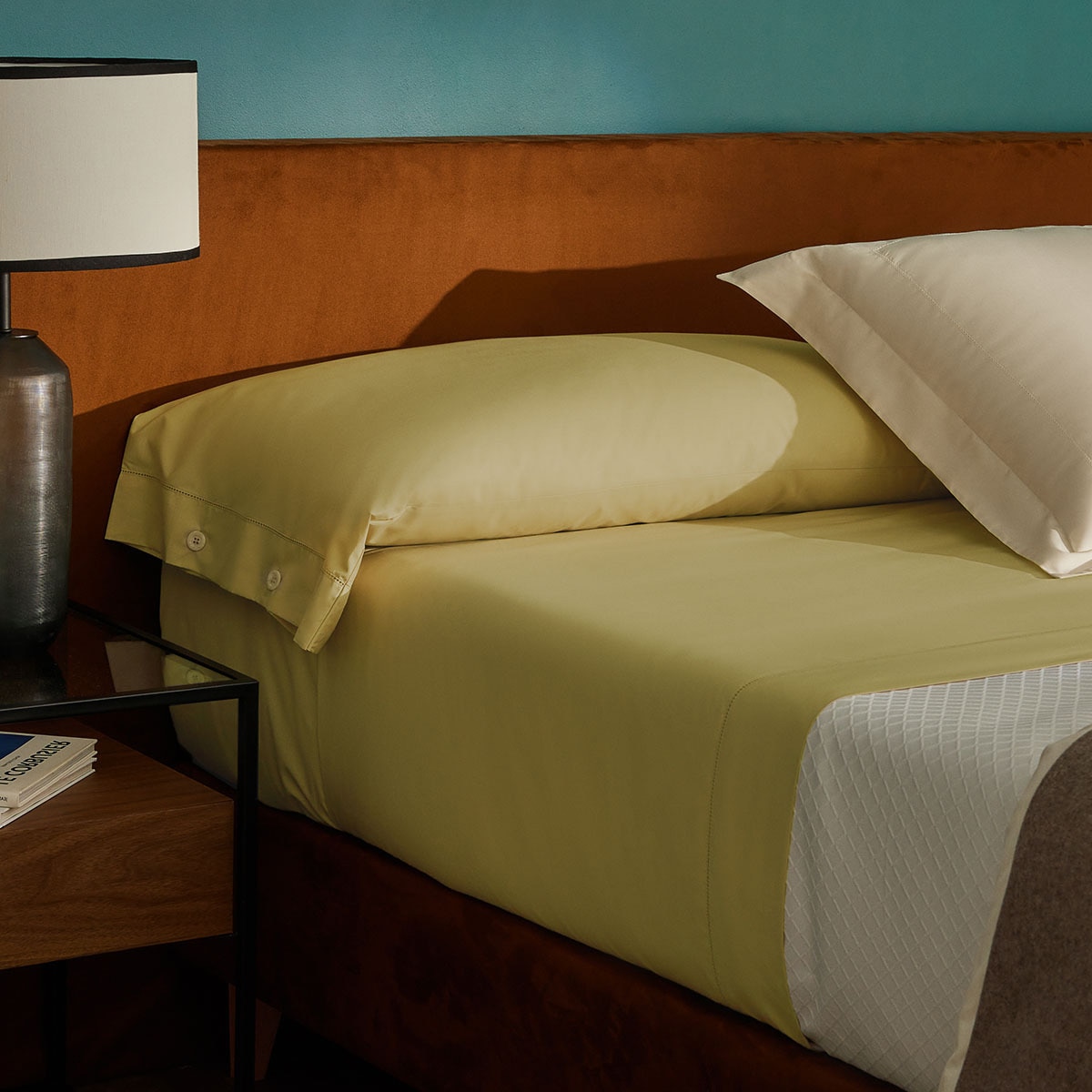 Ensemble de draps avec drap de dessous égyptien mercerisé de 200 fils Tacto Bassols