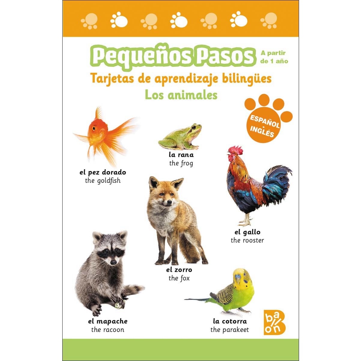 PEQUEÑOS PASOS -TARJETAS DE APRENDIZAJE BILINGÜES - LOS ANIMALES 1