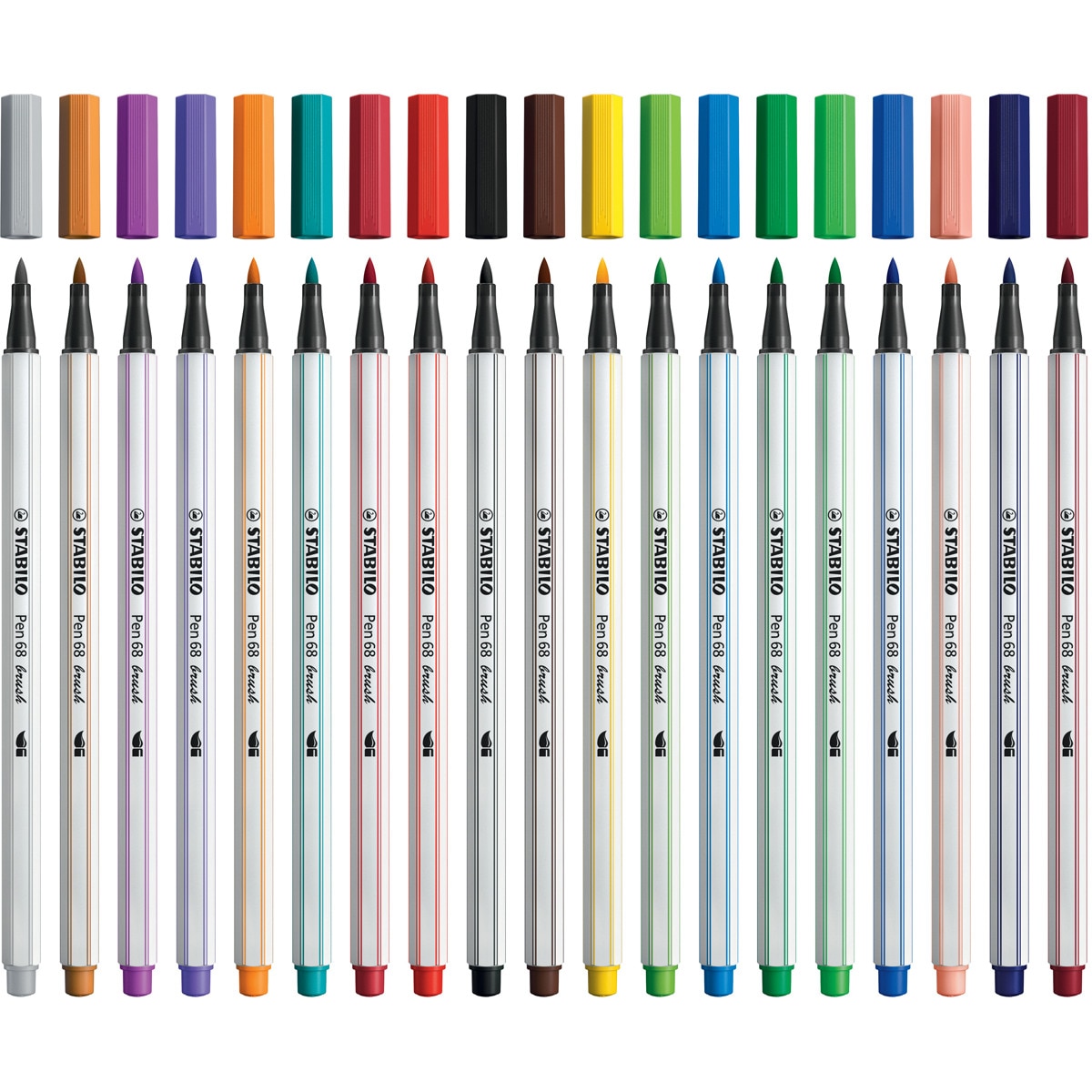 Pack ARTY 'Creative Set' con 12 rotuladores punta fina STABILO point 88 + 8 rotuladores premium pen 68 + 12 lápices de color acuarelable aquacolor Multicolor-5