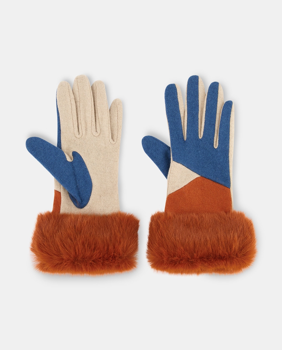 Luvas com Patch - Azul Laranja-2