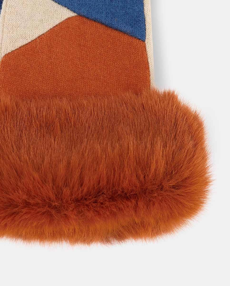 Luvas com Patch - Azul Laranja-3