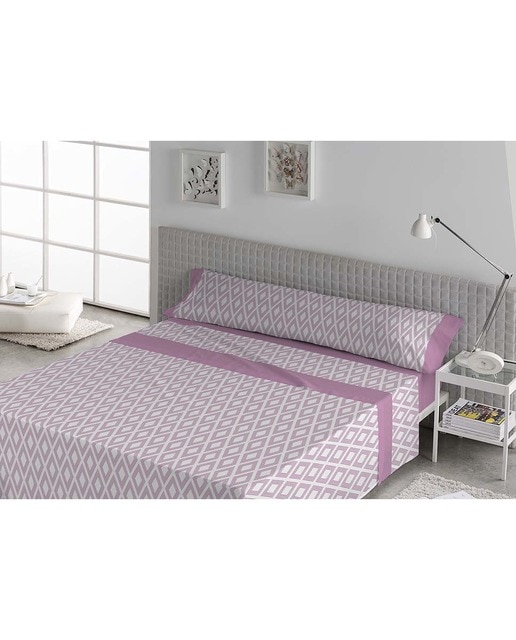 Imagen 0 de Juego de sábana tela karamelo 150 cm. Albin malva