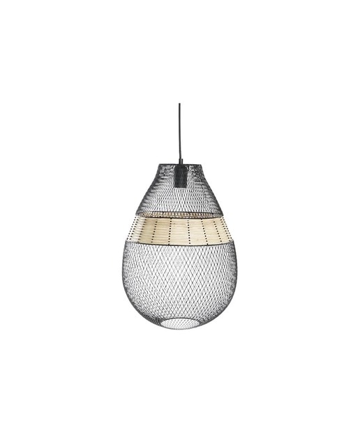 Imagen 0 de Lámpara techo metal ratán negro