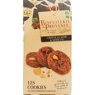 Les Cookies Bolachas com Chocolate e Avelã Biológico embalagem 120 g - Biscuiterie De Provence