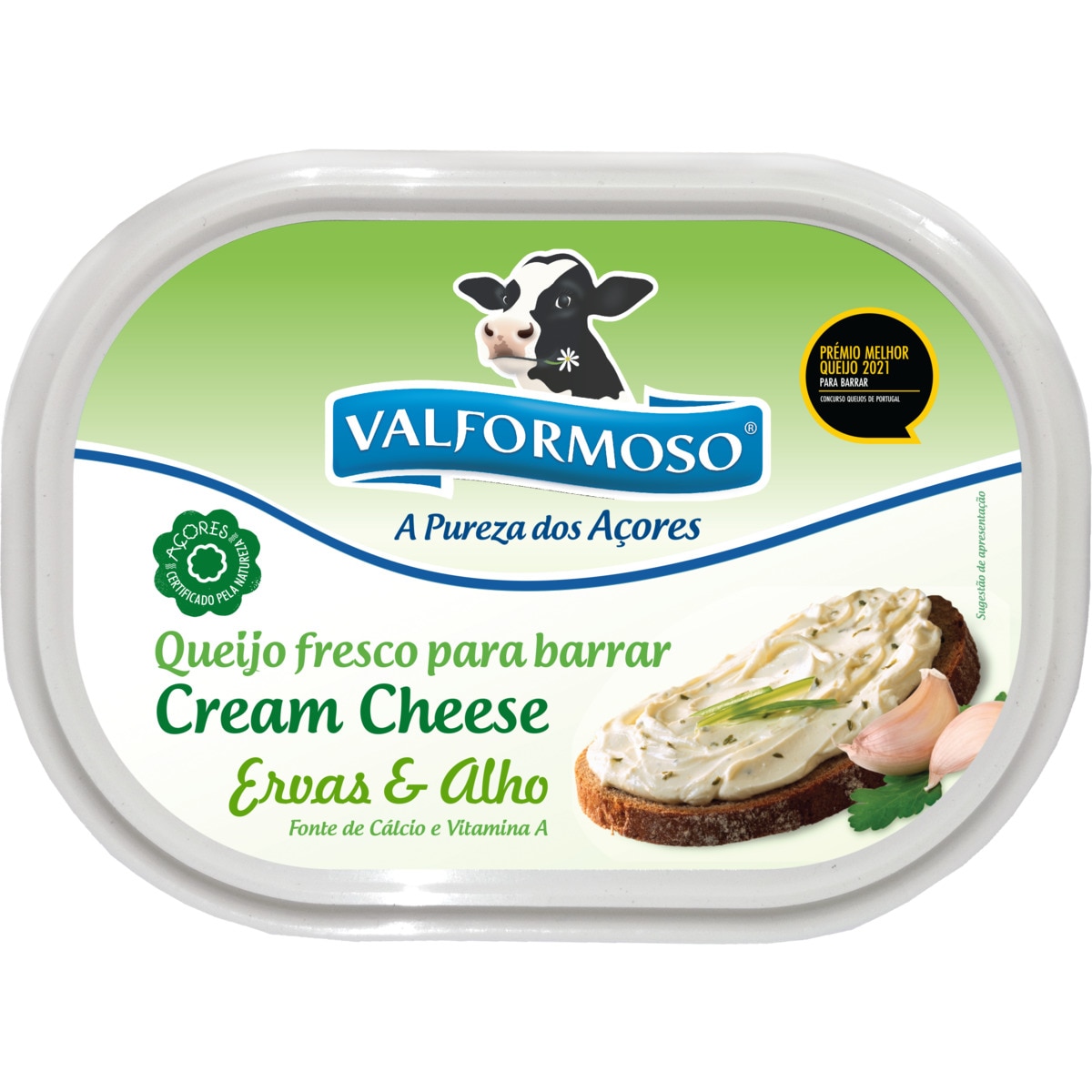 Queijo Fresco para Barrar com Ervas e Alho embalagem 200 g